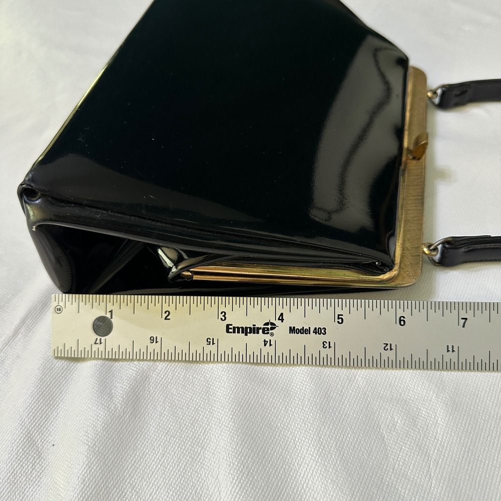Vintage Theodor California Patent Leather Handbag Top Handle Purse 60s 70s USA - Picture 9 of 11